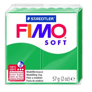 Cietējoša modelēšanas masa FIMO SOFT, 56 g, smaragda zaļā krāsa (emerald green) - 550-00647