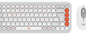 Klaviatūra + Pele Logitech POP ICON COMBO OFF White Orange US