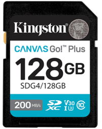 Atmiņas karte Kingston 128GB SDXC Canvas Go Plus Gen4