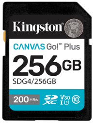 Atmiņas karte Kingston 256GB SDXC Canvas Go Plus Gen4