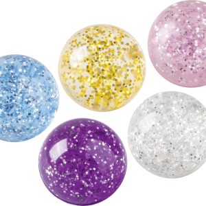 Atlecošā gumijas bumba Glitter