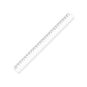 Lineāls 30cm,  caurspīdīgs