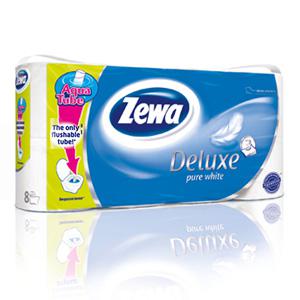 Tualetes papīrs ZEWA Deluxe Pure White 3 kārtu,  8 ruļļi