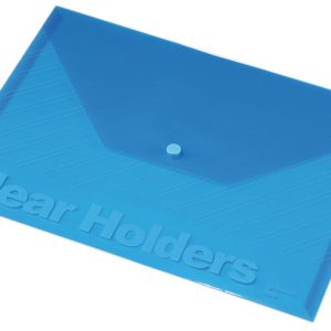 Mape-aploksne ar pogu Panta Plast PP, A4 formāts, caurspīdīgi zila - 150-02234