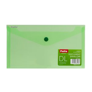 Mape-aploksne Patio, PP, 125x225mm, ar pogu, zaļa - 150-03134