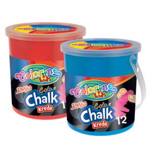 Skolas krīts COLORINO JUMBO krāsains, 12 krāsas, spainītī - 200-07013