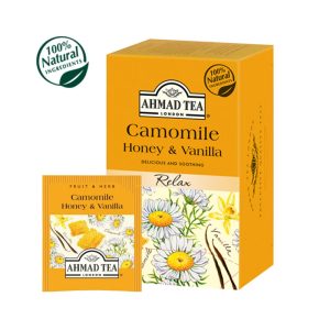 Augļu un zāļu tēja AHMAD kumelīšu, medus un vaniļa, 20 maisiņi x 1.5 g paciņā - 450-06012