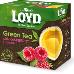 Zaļā tēja LOYD Pyramids ar aveņu garšu 20x1,5g - 450-11654