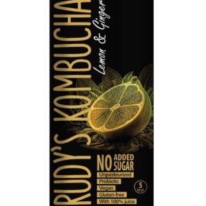Tējas dzēriens RUDY'S Kombucha, Citrons&Ingvers, bundžā, 0.33l (DEP) - 450-19088