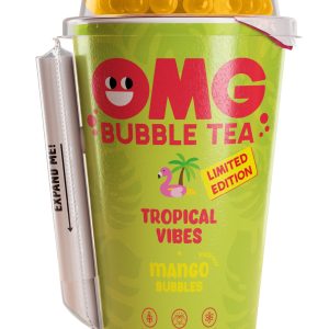 Tējas dzēriens OMG, tropu garša, ar mango garšas bumbiņām, 0.265l - 450-23035