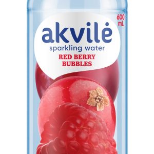 Aromatizēts dzeramais ūdens AKVILE ar sarkano ogu aromātu, gāzēts, 0,6l (DEP) - 450-27359