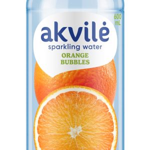 Aromatizēts dzeramais ūdens AKVILE ar apelsīnu aromātu, gāzēts, 0,6l (DEP) - 450-27360