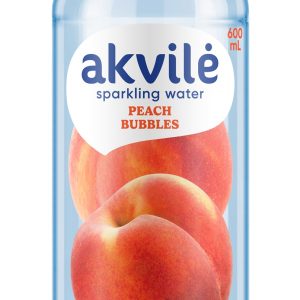 Aromatizēts dzeramais ūdens AKVILE ar persiku aromātu, gāzēts, 0,6l (DEP) - 450-27361