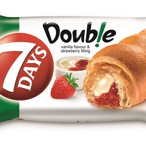 7DAYS Double kruasāns ar vaniļas un zemeņu pildījumu 60g - 450-27221