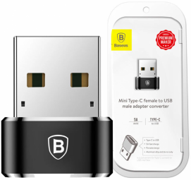 Adapteris Baseus Converter USB Male To Type-C Female Black