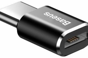 Adapteris Baseus Micro USB Female - USB Type-C Male Black