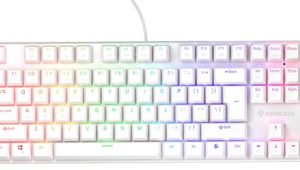 Klaviatūra Genesis Thor 303 TKL RGB white Outemu Peach Silent