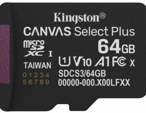Atmiņas karte Kingston MicroSDXC 64GB Canvas Select Plus bez adaptera