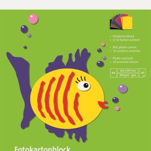 Krāsaina kartona komplekts A4, 300gsm, 10gab.