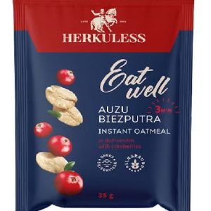 Ātri pagatavojamās putras HERKULESS ar dzērveņu gabaliņiem, 35 g - 450-02538