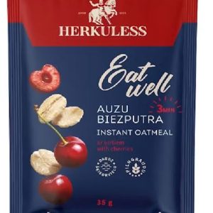Auzu pārslu biezputra HERKULESS, ā/p, ar ķiršu gabaliņiem, 35g - 450-02537