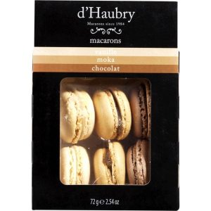Cepumi D'HAUBRY Macaroons, vaniļas, šokolādes un mokas aromāts, 72g - 450-27328