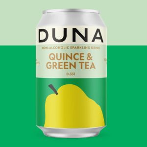 Bezalkoholisks dzirkstošs dzēriens DUNA Quince Green Tea, bundžā, 0.33l (DEP) - 450-22927