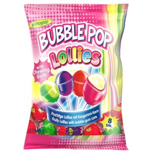 Karameles ar košļājamo gumiju WOOGIE Bubble Pop, 144g - 450-17055