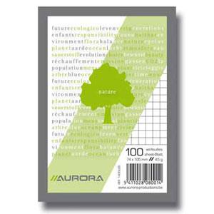 Bloknots A7/100 lapas rūtiņu no pārstrādāta papīra Aurora