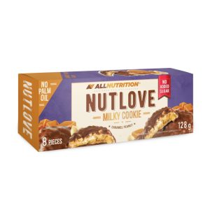 Cepumi NUTLOVE Milky, ar karameļu zemesriekstiem, bez cukura, 128g - 450-27312