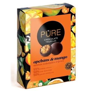 Šokolādes trifeles ar apelsīnu mango krēma pildījumu  148g, PURE - 450-27489