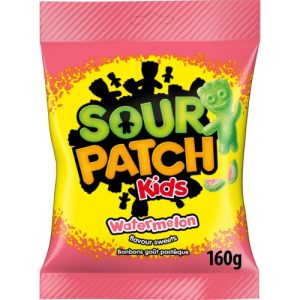 Sour Patch Kids Arbūza garšas želejkonfektes ar skābo cukura apvalku 160g - 450-23231