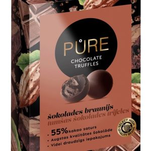 Tumšās šokolādes trifeles ar šokolādes braunija krēma pildījumu 148g, PURE - 450-14296