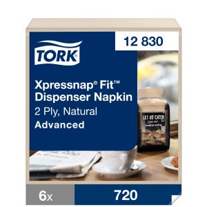 Dabīgās salvetes, TORK Xpressnap Fit dozatoram N14, 720 gab, 12830 - 400-09329