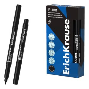 Permanentais teksta marķieris ErichKrause P-100, melns