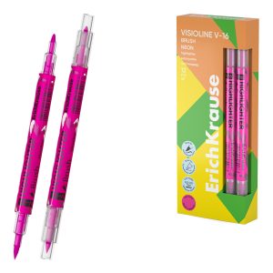 Divpusējs teksta marķieris ErichKrause Visioline Neon Pink