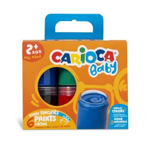 Pirkstiņkrāsu komplekts bērniem CARIOCA BABY, 6 krāsas x 80 ml - 200-16568